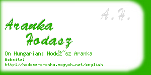 aranka hodasz business card